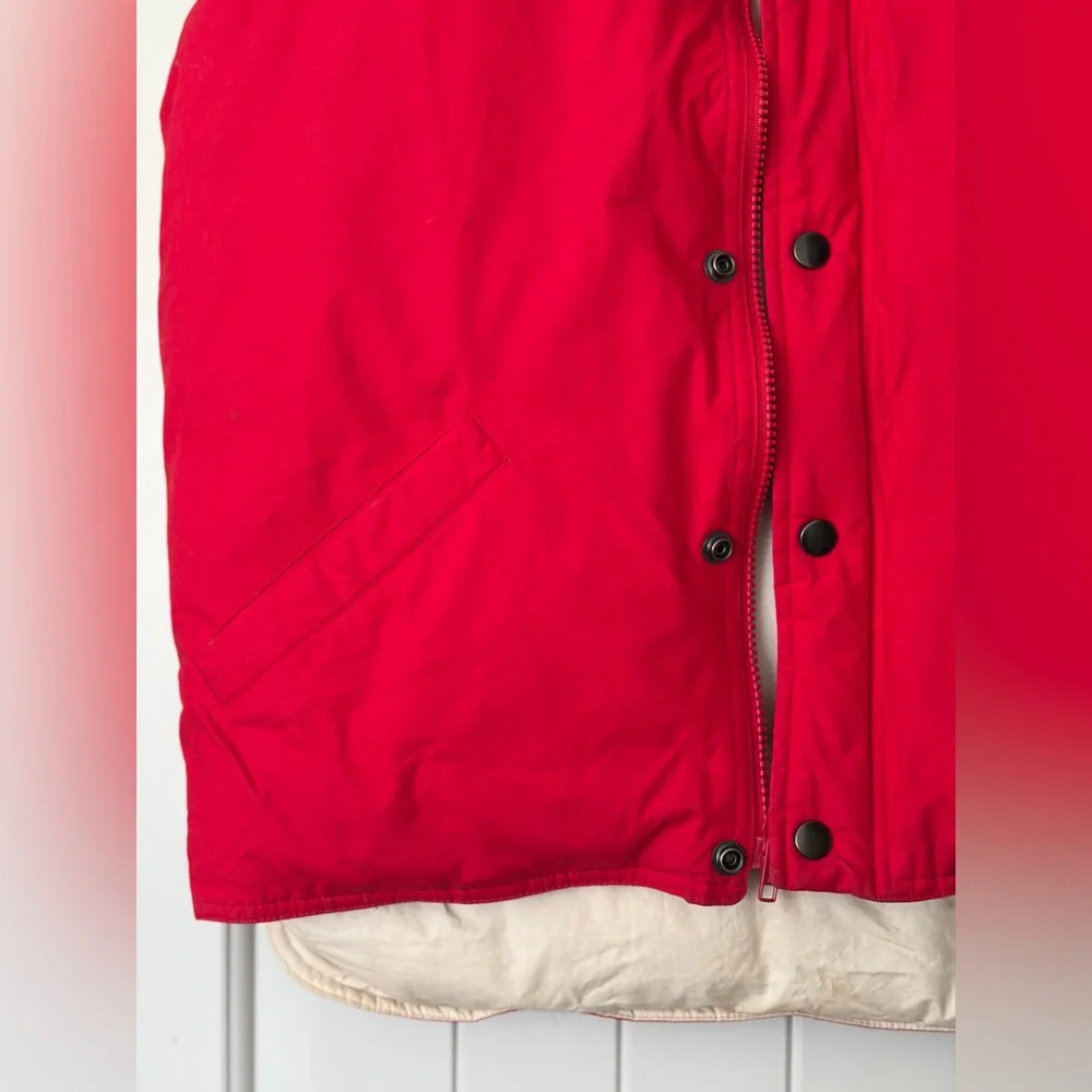 J. Crew Outfitters Vintage 90s Red Goose Down Cotton Puffer Vest | Men’s Small